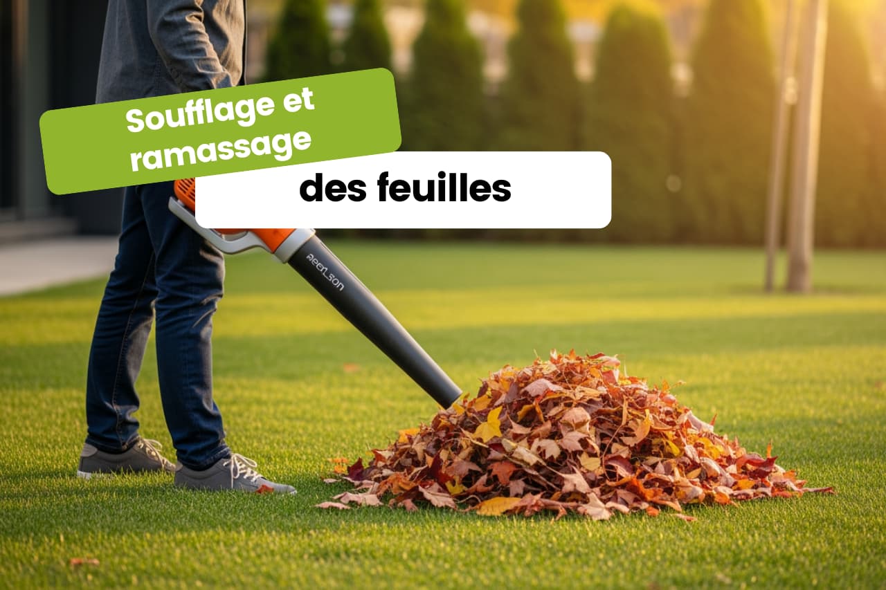Soufflage et ramassage des feuilles Soufflage et ramassage des feuilles